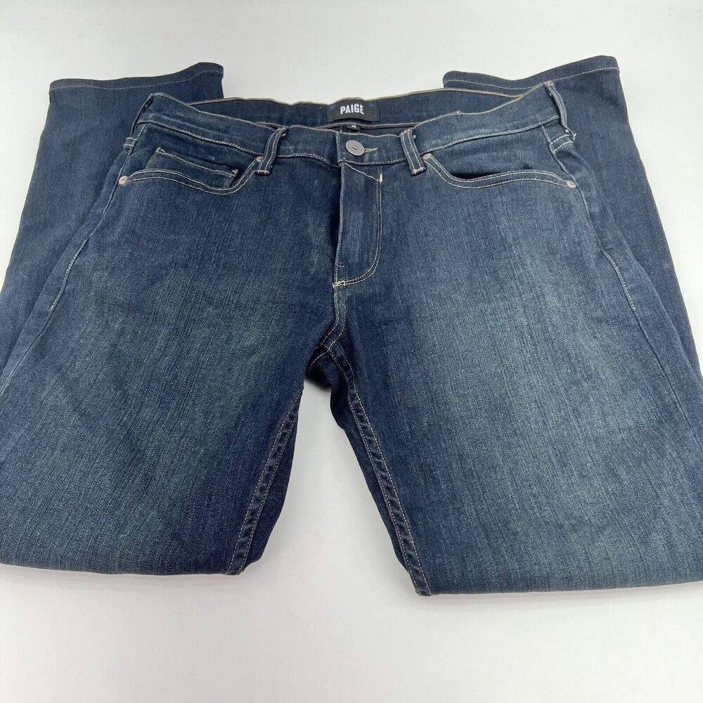 Paige Federal Dark Blue Straight Leg Jeans Size 32x34 Men’s